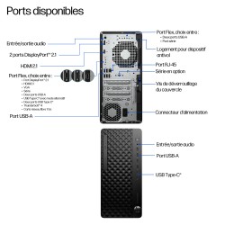 HP EliteDesk 8 TWR G1i Intel Core Ultra 7 265 24Go DDR5 512Go SSD W11P 1-1-1 Wty