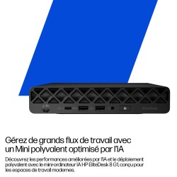 HP EliteDesk 8 Mini G1i Intel Core Ultra 7 265T 24Go DDR5 512Go SSD W11P 1-1-1 Wty