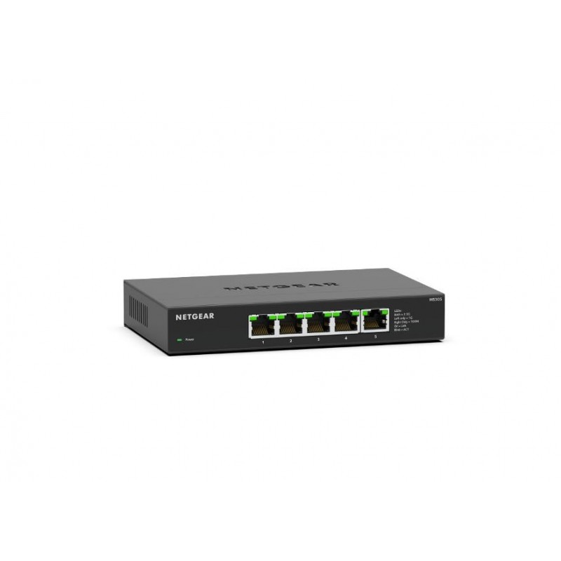 NETGEAR MS305 5-port multi-gig 2.5G Unmanaged Switch Metal Housing Fanless for Desktop and Wall Mounting