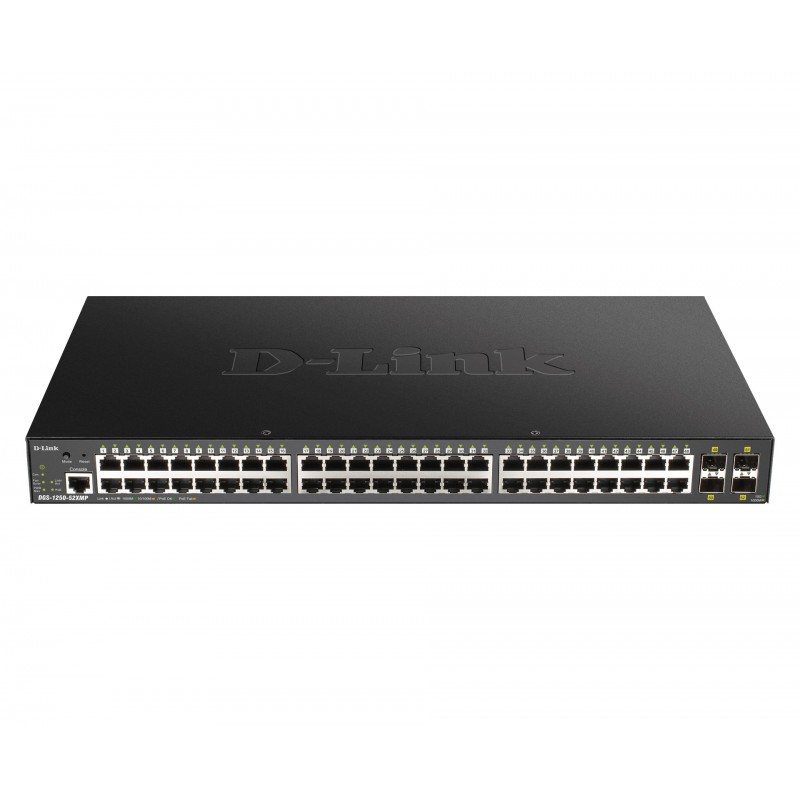 D-LINK 52-Port Smart Managed PoE+ Gigabit Switch 4x 10G dlink green 3.0 48x 10 100 1000Mbit s TP RJ-45 Port 4x 10Gbit s Fiber SF