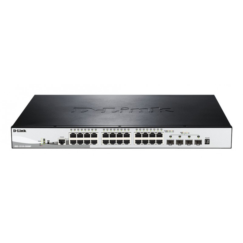 D-LINK 28-Port Smart Managed PoE+ Gigabit Stack Switch 4x 10G dlink green 3.0 24x 10 100 1000Mbit s TP RJ-45 PoE Port 802.3at