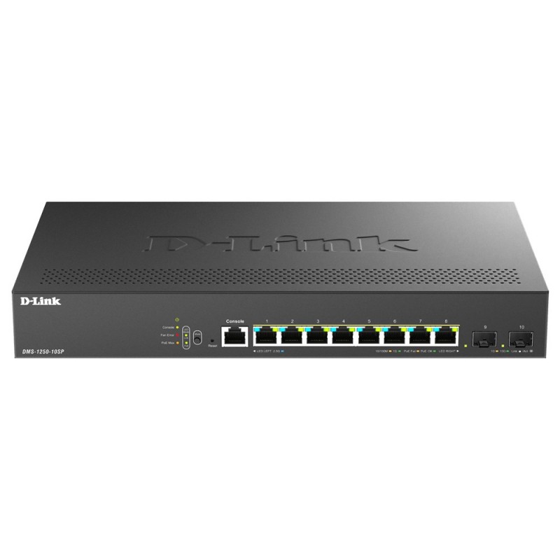 D-LINK Smart+ L2+ 8 ports 2.5 GbE PoE+ and 2 ports 10 GbE SFP+ - Budget PoE 240 W