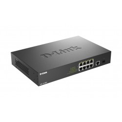 D-LINK 8 Gigabit PoE PoE+ ports And 1 Gigabit port And 1 SFP port Metallic 125W PoE budget