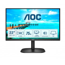 Moniteur LED 21.5 AOC -16 9  full HD - 6.5ms - VGA - HDMI - cable VGA inclus - Réf   22B2H