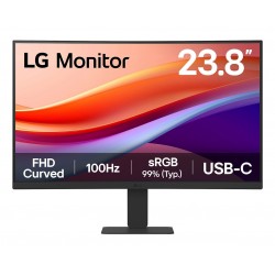 MONITEUR LG 24 LCD INCURVE 5MS NOIR Full HD 1920 x 1080 - 100 Hz- HDMI - USB-C - Inclinable - Garantie 3 ans Réf   LG 24