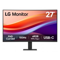 MONITEUR LG 27 LCD INCURVE 5MS NOIR Full HD 1920 x1080 - 100 Hz- HDMI - USB-C - Inclinable - Garantie 3 ans Réf   27U421