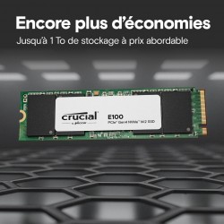 SSD M.2 - E100 - 2To NVME - CRUCIAL PCIe - Réf   CT2000E100SSD8 GARANTIE CONSTRUCTEUR.