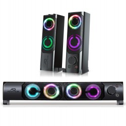 HP ADVANCE SoundPhonic 2.0 RGB Rainbow 2X 3W jack + usb Speaker 2.0 ou Barre de son Réf   SP-U900B.
