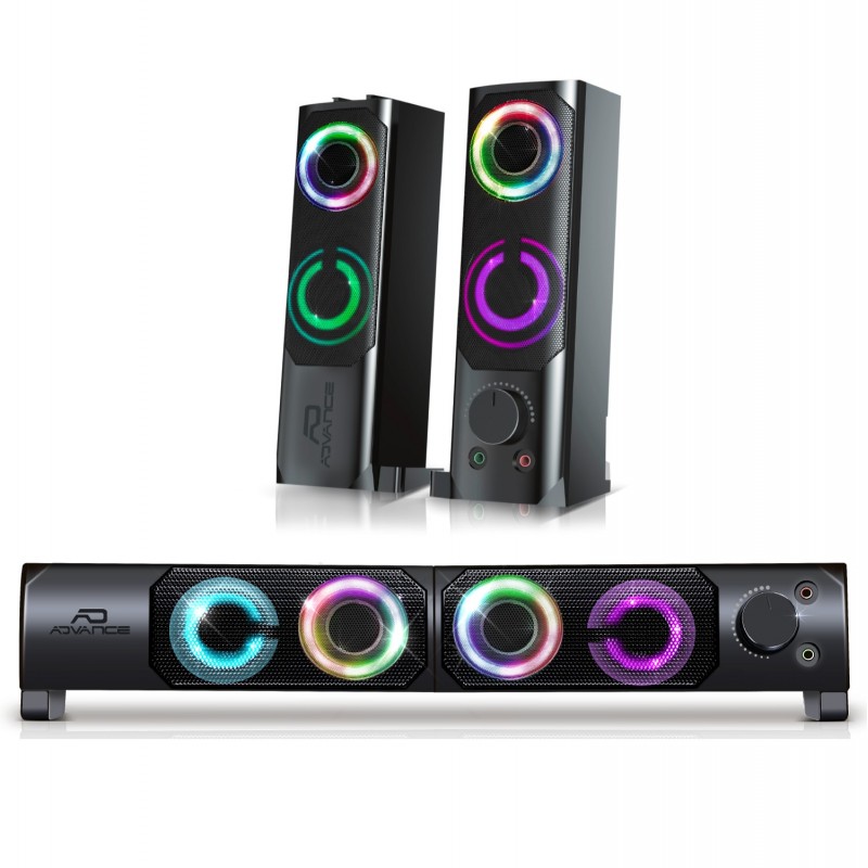 HP ADVANCE SoundPhonic 2.0 RGB Rainbow 2X 3W jack + usb Speaker 2.0 ou Barre de son Réf   SP-U900B.