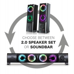 HP ADVANCE SoundPhonic 2.0 RGB Rainbow 2X 3W jack + usb Speaker 2.0 ou Barre de son Réf   SP-U900B.