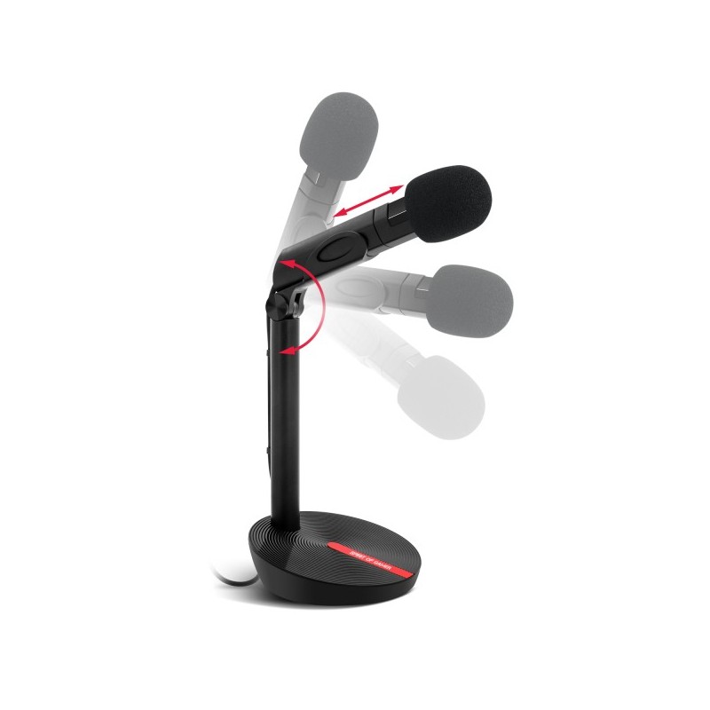 Micro sur pied SPIRIT OF GAMER Gaming et Multimédia Câble 140 MM Connexion USB Réf   MIC-EKORE