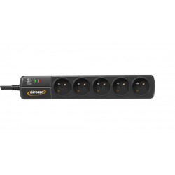 Parasurtenseur 5 prises FR INFOSEC S5 BLACK LINE II Réf   61295