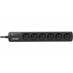 Parasurtenseur 6 prises FR INFOSEC S6 BLACK LINE II Réf   61296