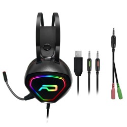 Casque ADVANCE GTA 230 RGB Filaire Jack 3.5  RGB Rainbow noir et rouge Réf   MIC-GTA230.