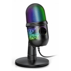 Micro sur pied SPIRIT OF GAMER Gaming et Multimédia LED RGB Câble 140 MM Connexion USB Réf   MIC-EKO400.