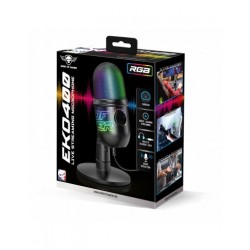 Micro sur pied SPIRIT OF GAMER Gaming et Multimédia LED RGB Câble 140 MM Connexion USB Réf   MIC-EKO400.