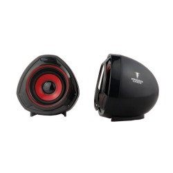 Haut parleur 2.0 Rouge Noir Hati Berserker Gaming 2x2.5 W RMS Alimentée port USB.Jack stéréo 3.5 Réf. 0816113-H-BSK-HATI