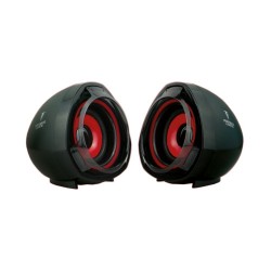Haut parleur 2.0 Rouge Noir Hati Berserker Gaming 2x2.5 W RMS Alimentée port USB.Jack stéréo 3.5 Réf. 0816113-H-BSK-HATI