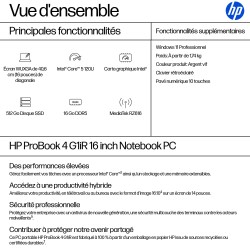HP ProBook 4 G1iR Intel Core 5 120U 16p WUXGA 16Go DDR5 512Go SSD ax6G+BT 3C Batt UMA W11P 1yr Wrty