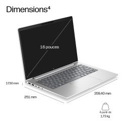HP ProBook 4 G2ah AMD Ryzen 5 220 16p WUXGA 12Go DDR5 512Go SSD ax6G+BT 3C Batt UMA W11P 1yr Wrty