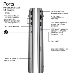HP ZBook 8 G2i 14 Intel Core Ultra 7 366H 14p WUXGA 48Go DDR5 1To SSD be+BT 8C Batt FPS W11P NG PRM 1yr Wrty