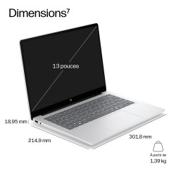 HP EliteBook 8 G2i 13 AI Intel Core Ultra 5 325 13.3p WUXGA 16Go LPDDR5X 512Go SSD be+BT 3C Batt FPS W11P 1yr Wrty