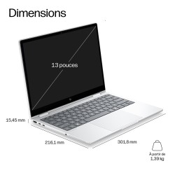 HP EliteBook 8 FlG2i 13 AI Intel Core Ultra 5 325 13.3p WUXGA 16Go LPDDR5X 512Go SSD be+BT 3C Batt FPS W11P 1yr Wrty