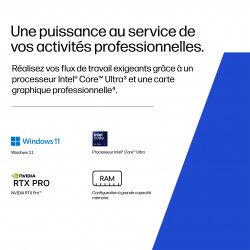 HP ZBook X G2i Intel Core Ultra 7 356H 16p WUXGA 64Go 1To PCIe Gen5 NVIDIA RTX PRO 3000 12Go W11P 3 3 3