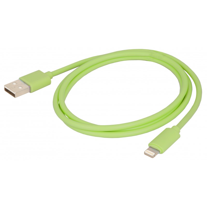 Câble de synchronisation USB VERT iPod iPhones iPad - MFI - 1m URBAN FACTORY Réf CID05UF Câble de synchronisation USB VERT iPod iPhones iPad - MFI - 1m URBAN FACTORY Réf CID05UF