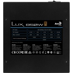 Alimentation ATX 850W AEROCOOL LUX 80 PLUS GOLD Réf   LUX850.