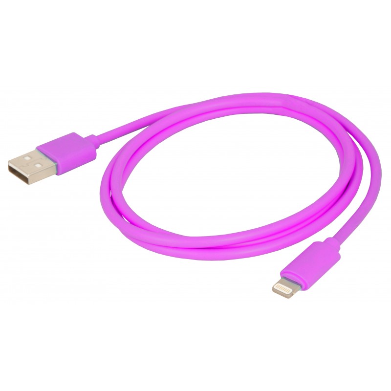 Câble de synchronisation USB PURPLE iPod / iPhones / iPad - MFI - 1m URBAN FACTORY Réf : CID06UF