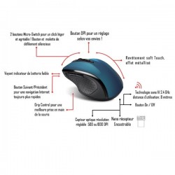 Souris ADVANCE S.fil NOIR   BLEU ERGONOMIQUE SHAPE 6D MOUSE Ref   S-SHAPE-BL