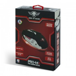 Souris SPIRIT OF GAMER filaire GAMING 3200 dpi -base métal Rétro-éclairage LED 4 couleurs Ref  PRO-M4