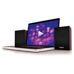 Haut Parleurs 2.0 USB Noir PHILIPS 7W,75 - 2000 Hz , 2 Voies, 2 Canaux Réf   SPA20 00.