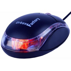 Mini Souris  USB URBAN FACTORY OEM 800 dpi avec molette CRISTAL NOIR Réf   BDM02UF