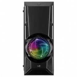 Boitier Moyen Tour ATX  AEROCOOL Aeroengine RGB-A-BK-V1 - N RGB NOIR -2 USB2-1USB3- ventil-Panneau vitré Réf   ACCM-PV16