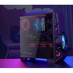 Boitier Moyen Tour ATX  AEROCOOL Aeroengine RGB-A-BK-V1 - N RGB NOIR -2 USB2-1USB3- ventil-Panneau vitré Réf   ACCM-PV16