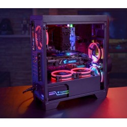 Boitier Moyen Tour ATX  AEROCOOL Aeroengine RGB-A-BK-V1 - N RGB NOIR -2 USB2-1USB3- ventil-Panneau vitré Réf   ACCM-PV16