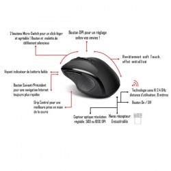 Souris ADVANCE S.fil NOIR ERGONOMIQUE SHAPE 6D MOUSE Ref   S-SHAPE-BK