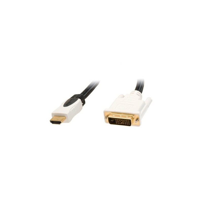 Cable DVI-D SIMPLE MALE HDMI M 3M Réf : 0108092