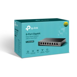 Switch 8 Ports 10 100 1000  TP LINK RJ-45 dont 4 ports en PoE Réf   TL-SG108PE