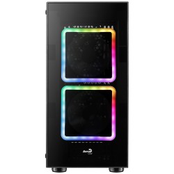 Boitier Moyen Tour ATX  AEROCOOL TOR RGB NOIR 2 USB3 -3 ventil - Panneau vitré Réf   ACCM-PB12033.11.