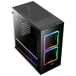 Boitier Moyen Tour ATX  AEROCOOL TOR RGB NOIR 2 USB3 -3 ventil - Panneau vitré Réf   ACCM-PB12033.11.