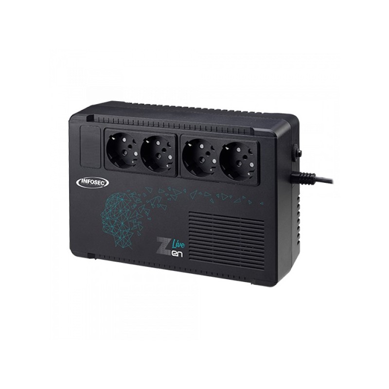 ONDULEUR ZEN LIVE 500VA INFOSEC réf   66081 4 Prises françaises  1 RJ45 1 USB GARANTIE 3 ANS CONSTRUCTEUR