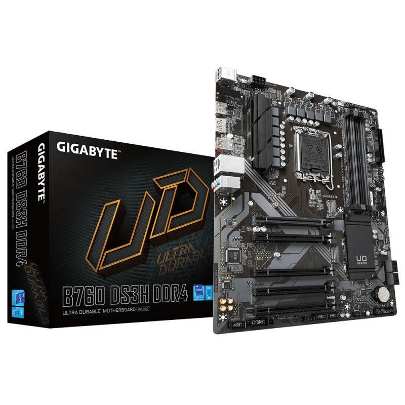 Carte Mère GIGABYTE B760 DS3H-DDR4 ATX   4 X DDR4  DVI HDMI 4 SATA 6Gb s- 2 x M.2.