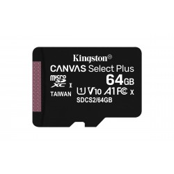 Micro SD CARD HC 64Go -C10 KINGSTON + adaptateur SD- Canvas Select plus Réf   SDCS2 64GB Sorecop inclus