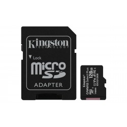 Micro SD CARD HC 128G -C10 KINGSTON AVEC ADAPTATEUR SD - Canvas Select Réf   SDCS2 128GB Sorecop inclus.
