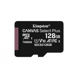 Micro SD CARD HC 128G -C10 KINGSTON AVEC ADAPTATEUR SD - Canvas Select Réf   SDCS2 128GB Sorecop inclus.