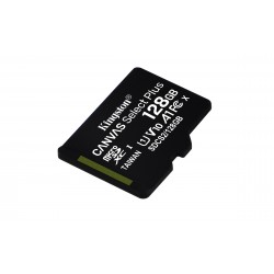 Micro SD CARD HC 128G -C10 KINGSTON AVEC ADAPTATEUR SD - Canvas Select Réf   SDCS2 128GB Sorecop inclus.