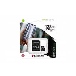 Micro SD CARD HC 128G -C10 KINGSTON AVEC ADAPTATEUR SD - Canvas Select Réf   SDCS2 128GB Sorecop inclus.